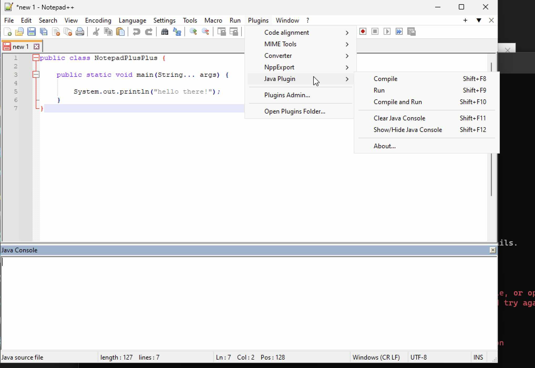 Compile and Run Java Code in Notepad++